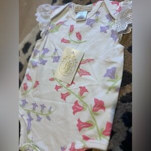 The Beaufort Bonnet Company hummingbird onesie with eyelet sleeves